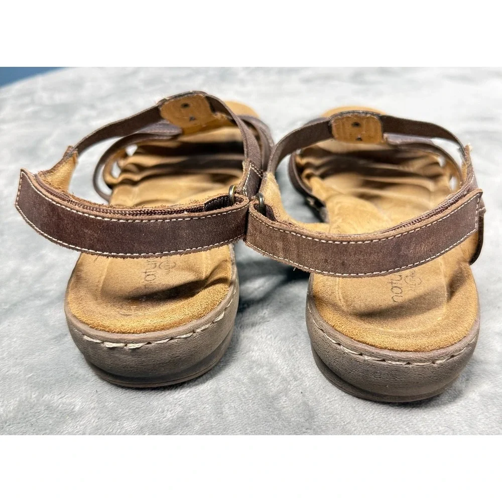 NaturalSoul by Naturalizer Sandals Womens 8.5 Brown Leather Gladiator Comfort